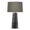 Wyatt Table Lamp with a textured gray base and a matching gray shade on a white background