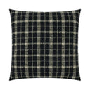 Bond-Onyx Pillow 24x24 black and white plaid woven throw pillow.