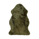 Green sheepskin fur rug on a white background