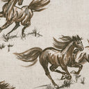 Pattern of running horses on a textured beige background