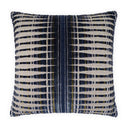 Knock Out-Ocean navy blue and white open weave throw pillow.