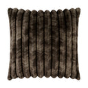 Summit-Mocha Pillow 24x24 dark brown faux fur ribbed throw pillow.