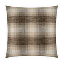 Ouray-Espresso grey and charcoal plaid woven throw Pillow 24x24