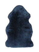 Navy Sheepskin fur rug on a white background