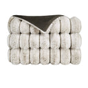 Faux Fur throw blanket with a dark brown top on a white background