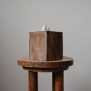 Auburn Brown Hair-On-Hide Leather Single Tissue Box Cover
