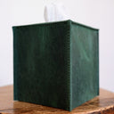 Emerald Green Leather Single Tissue Box Cover