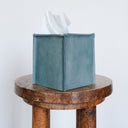 Ocean Blue Leather Single Tissue Box Cover