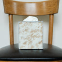 Brown with White Spots Hair-On-Hide Single Tissue Box