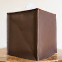 Saddle Brown Leather Single Tissue Box Cover
