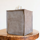 Hippopotamus Grey Leather Single Tissue Box Cover