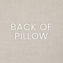 back of Knock Out-Ocean pillow showing natural linen textured solid cream fabric. reading: Back of Pillow.