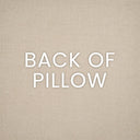 Beige fabric with 'BACK OF PILLOW' text