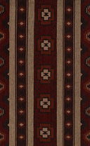 Adobe Red Hand-Woven Rug
patterned with geometric design in brown, red and beige tones