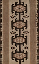 Adobe Brown and cream southwestern geometric medallion pattern Hand-Woven Rug detail.