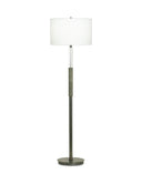 Floor lamp with a white shade on a white background