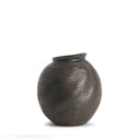dark brown textured vase on a white background