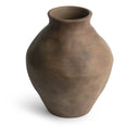 Brown ceramic vase on a white background