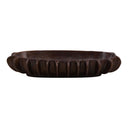 Brown decorative bowl with textured surface on a white background