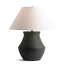 Drew Table lamp with a black base and beige lampshade on a white background