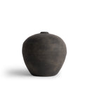 Dark brown ceramic vase on a white background