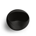 Black ceramic bowl on a white background