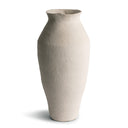 A tall, textured ceramic vase with a flared rim and a subtle organic silhouette, shown on a clean white background with a soft shadow.