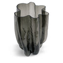 Smoky gray glass vase on a white background