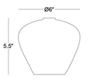 Black & white sketch drawing showing dimensions of 5.5"x6"