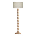 Manor Wooden floor lamp with a beige lampshade on a white background