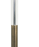 A close-up of a cylindrical product showing a clear upper section and a metallic bronze lower section, isolated on a white background.