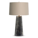 Wyatt Table Lamp with a textured base and beige shade on a white background